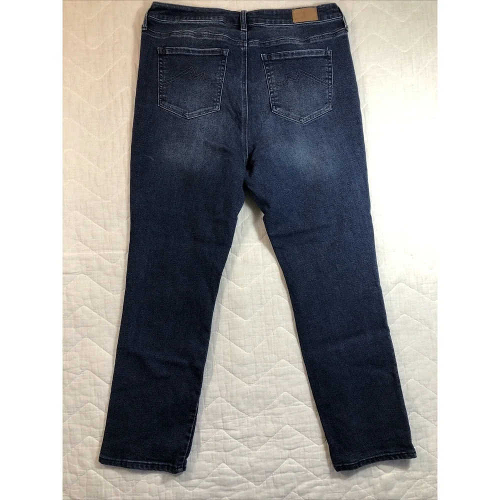 Max Studio Indigo Jeans Women's‎ Size 18W Denim Blue High Rise Slim Straight Leg
